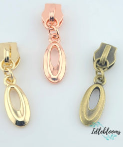 Alternative view of Hollow Drop #5 Zipper Pull