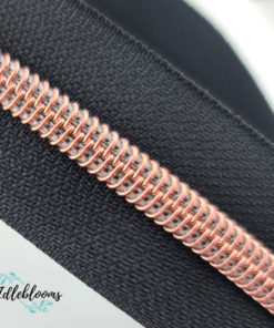Alternative view of Black zipper with rose gold coil