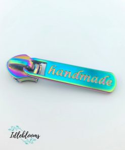 Alternative view of "Handmade" stamped #5 Zipper Pull