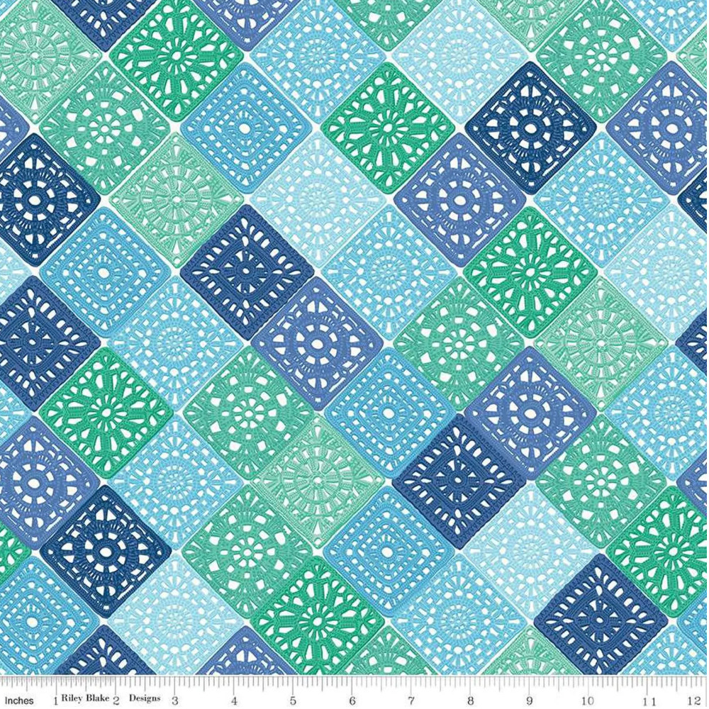 Riley Blake - Hand Made - Crochet In Blue