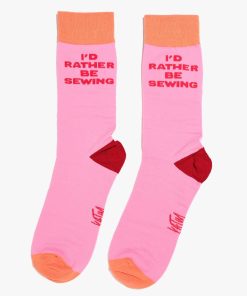 I'd Rather Be Sewing Socks - Orange/Pink