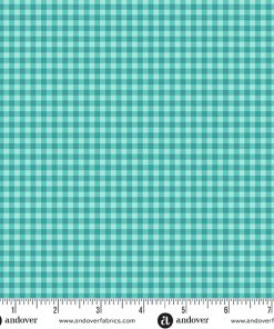Andover - Ghostly Garden - Bitty Gingham Aqua