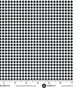 Andover - Ghostly Garden - Bitty Gingham Black